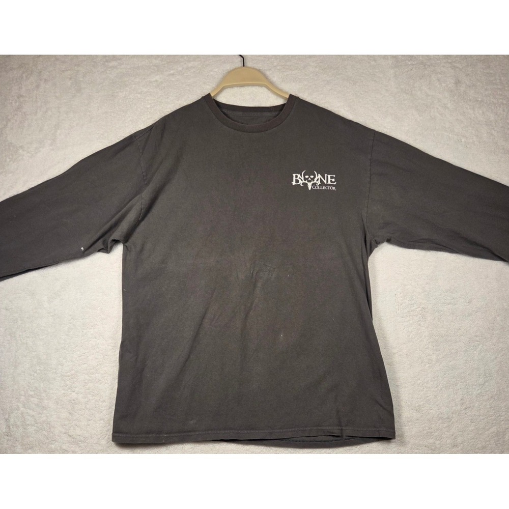 Bone Collector Long Sleeve T Shirt Mens Large Gray Graphic Tee Hunting Outdoors